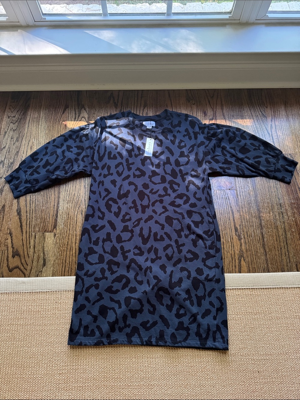 Velvet by Graham & Spencer Black Leopard Print Midi Dress